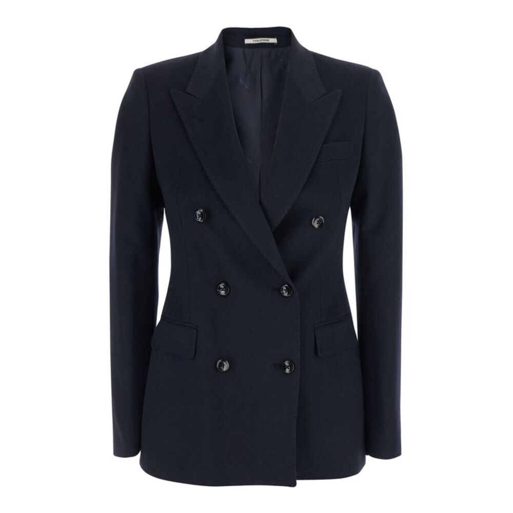 Tagliatore Women Jacket With Essential Line In Blue Fabric For Women